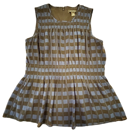 Club Monaco blue and black striped sleeveless lined blouse size M - Picture 3 of 14